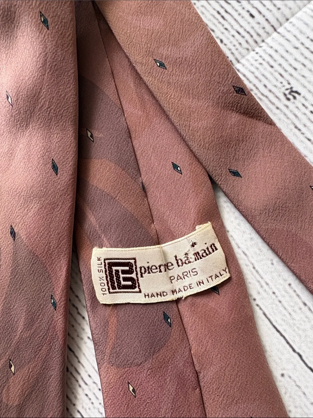 Balmain Silk Tie - Pierre Balmain 100% silk necktie dusty rose